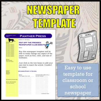 Blank Newspaper Template For Kids Printable