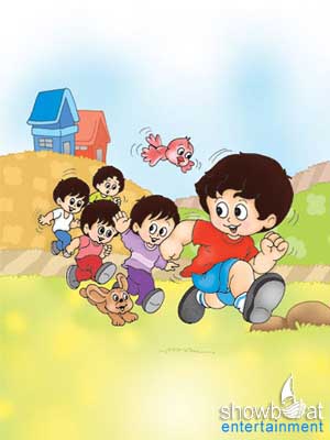 Cartoon Pictures Of Children Playing Games