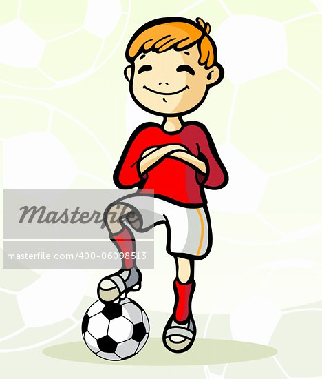 Children Playing Football Cartoon