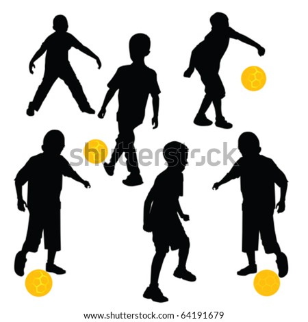 Children Playing Football Clipart