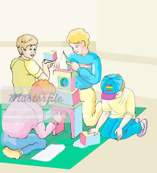 Children Playing Games Cartoon