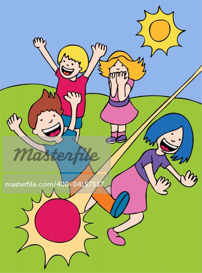 Children Playing Games Clip Art