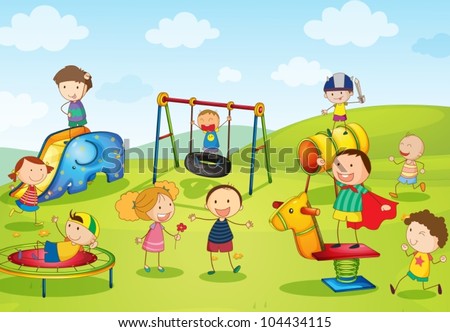 Children Playing Outside Clipart