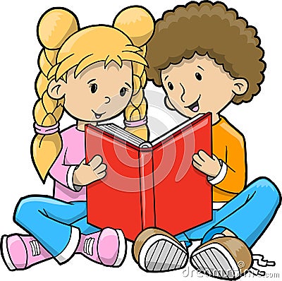 Children Reading Clip Art