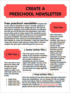 Free School Newsletter Templates For Microsoft Word