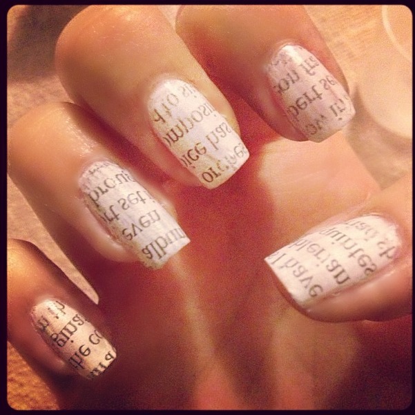 How To Do Newspaper Nails With Printer Paper