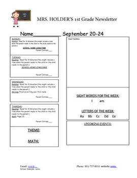 Newsletter Templates For Teachers To Parents