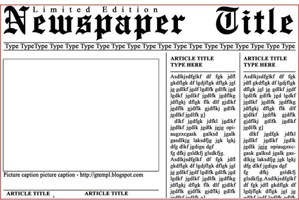 Newspaper Front Page Template Microsoft Word