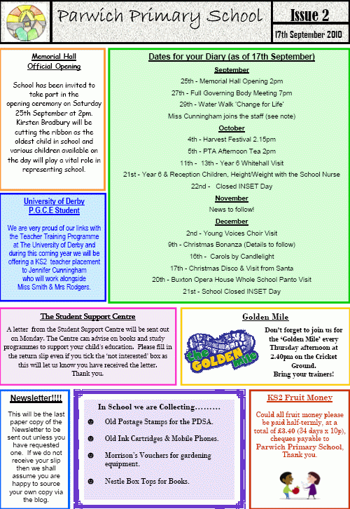 School Newsletter Format