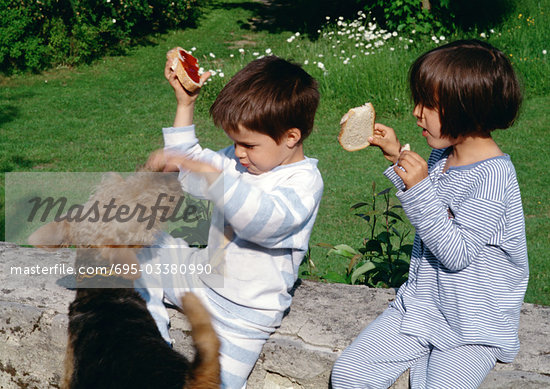 Young Children Playing Outside